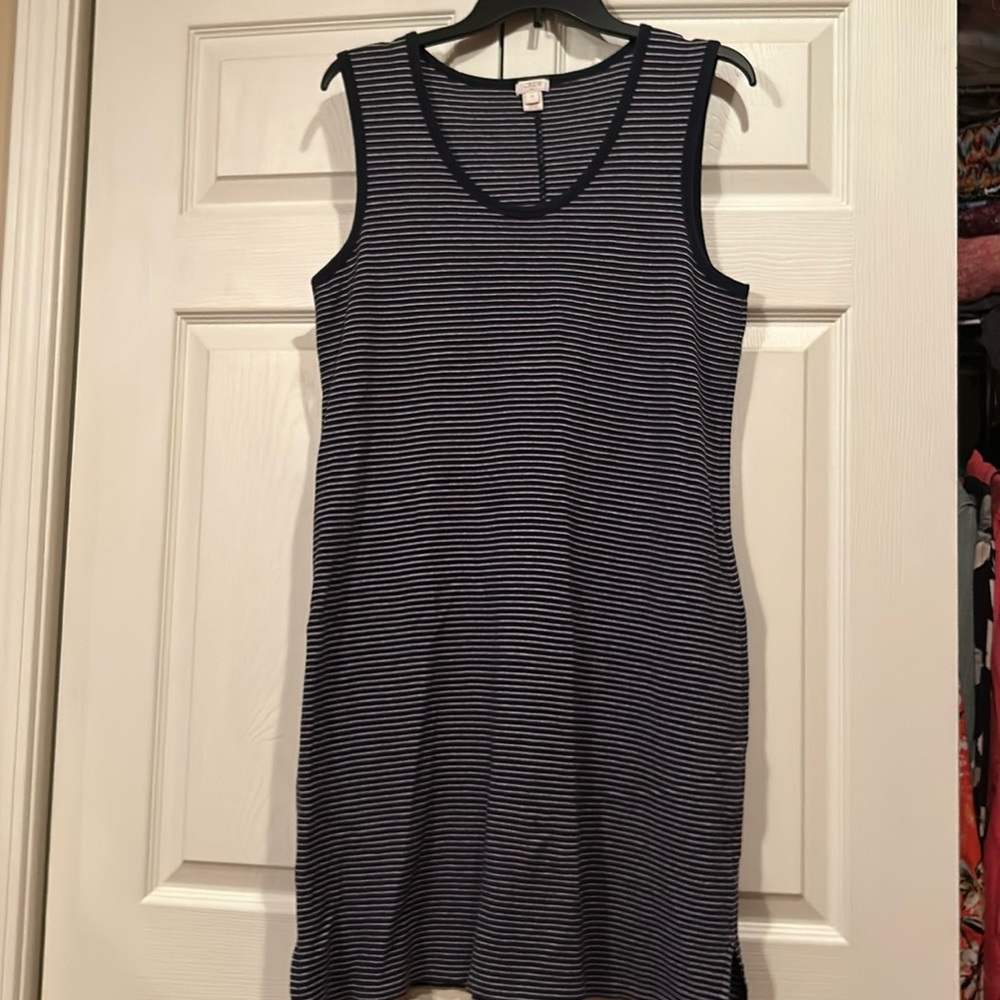 J Crew -Small - Navy/White, Sleeveless, Scoop Neck, Knit Dress